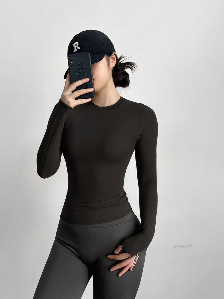 T Shirt Dry Fit - Kaos Yoga Lengan Panjang Slim Fit